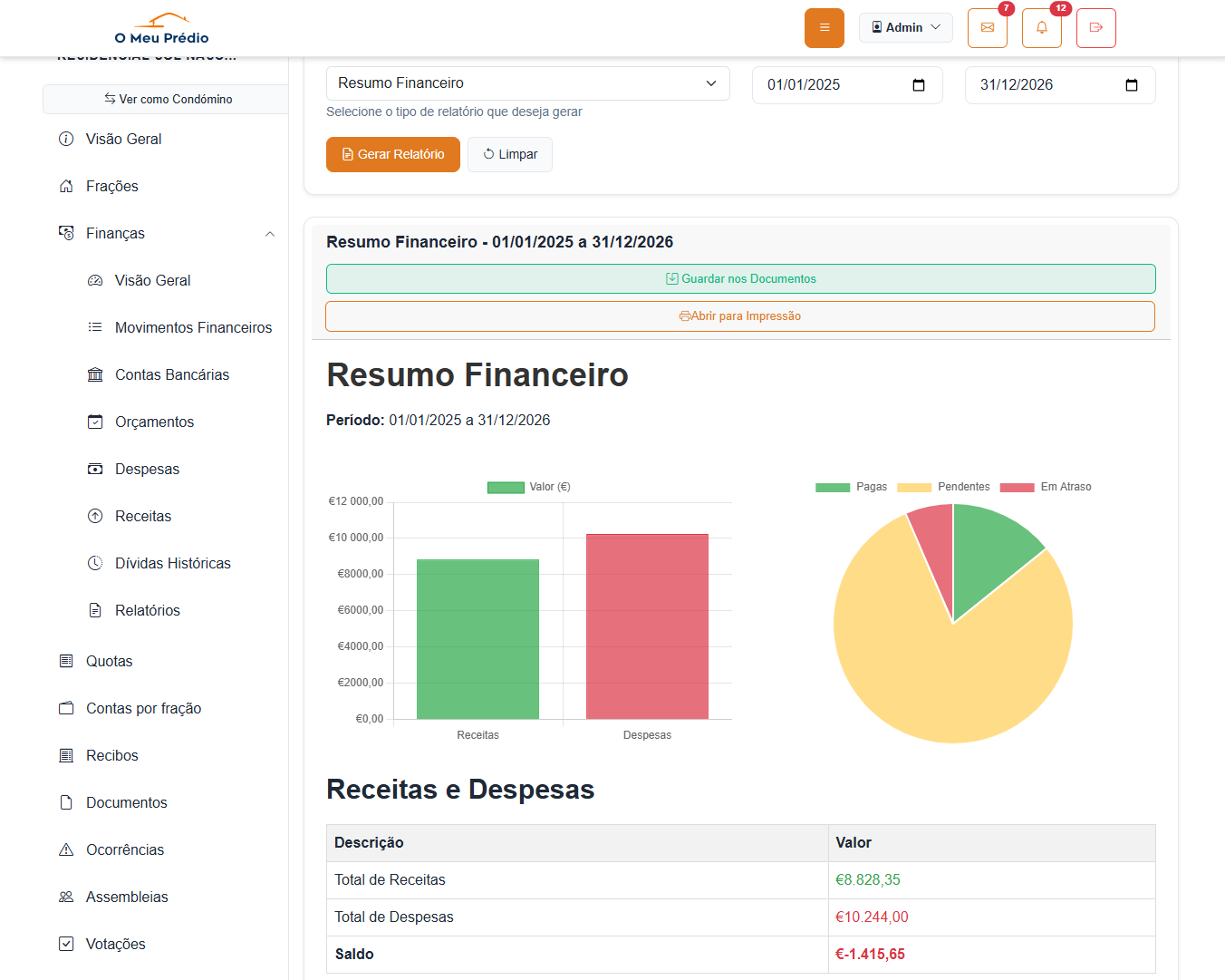 Relatórios - Análises financeiras detalhadas